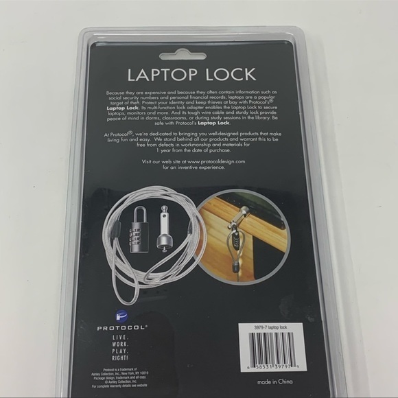 LAST1! NEW IN BOX! Protocol Laptop Lock For Work or Home Great for College! - Picture 4 of 5